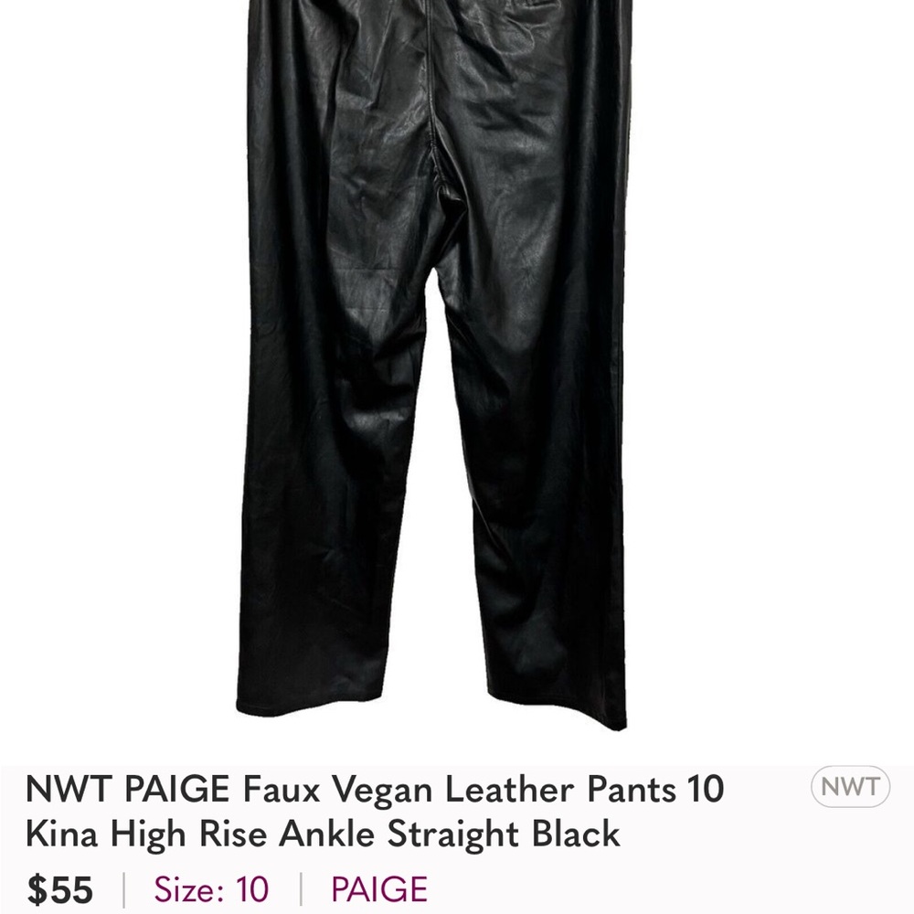 Paige Denim Melila Vegan Leather Pant. - Picture 4 of 7